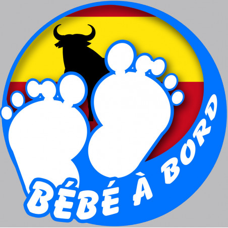 bébé à bord espagnol gars 15cm - Sticker/autocollant