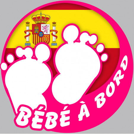 bébé à bord espagnole fille - 10cm - Sticker/autocollant