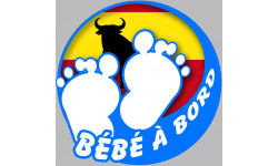 bébé à bord espagnol gars 10cm - Sticker/autocollant