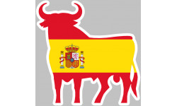 drapeau silhouette toro espagne - 20x20cm - Sticker/autocollant