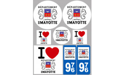 département de Mayotte - Kit 8 stickers - Sticker/autocollant