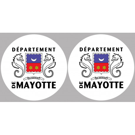 département de Mayotte - Kit 2 stickers 10cm - Sticker/autocollant