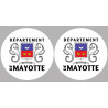 département de Mayotte - Kit 2 stickers 10cm - Sticker/autocollant