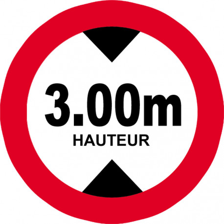 hauteur de passage maximum 3m - 5cm - Sticker/autocollant