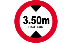 hauteur de passage maximum 3.50m - 15cm - Sticker/autocollant