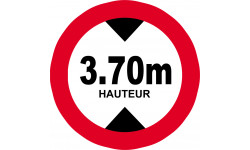 hauteur de passage maximum 3.70m - 20cm - Sticker/autocollant