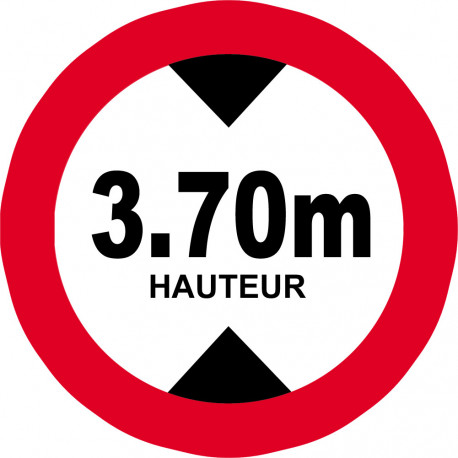 hauteur de passage maximum 3.70m - 20cm - Sticker/autocollant