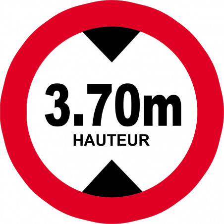 hauteur de passage maximum 3.70m - 20cm - Sticker/autocollant