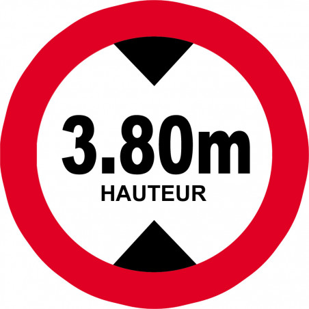 hauteur de passage maximum 3.80m - 15cm - Sticker/autocollant