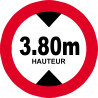 hauteur de passage maximum 3.80m - 10cm - Sticker/autocollant