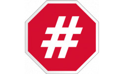 hashtag stop (10x10cm) - Sticker/autocollant