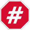 hashtag stop (10x10cm) - Sticker/autocollant