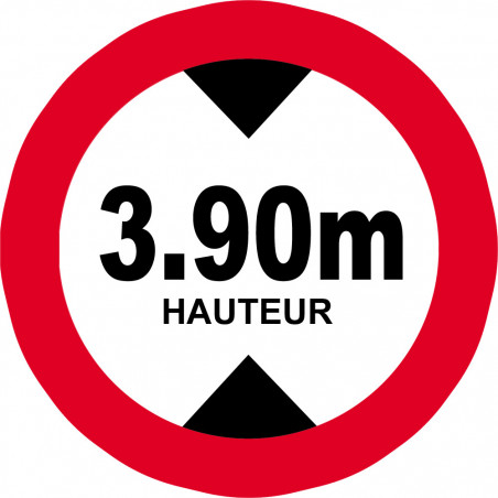 hauteur de passage maximum 3.90m - 20cm - Sticker/autocollant