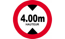 hauteur de passage maximum 4m - 10cm - Sticker/autocollant