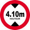 hauteur de passage maximum 4,10m - 20cm - Sticker/autocollant