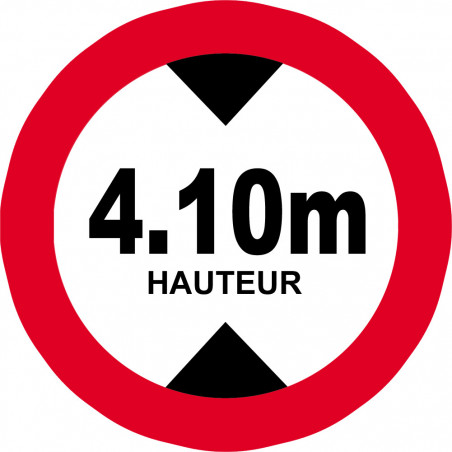 hauteur de passage maximum 4,10m - 10cm - Sticker/autocollant