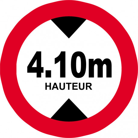 hauteur de passage maximum 4,10m - 5cm - Sticker/autocollant