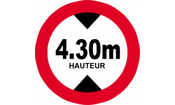 hauteur de passage maximum 4,30m - 20cm - Sticker/autocollant