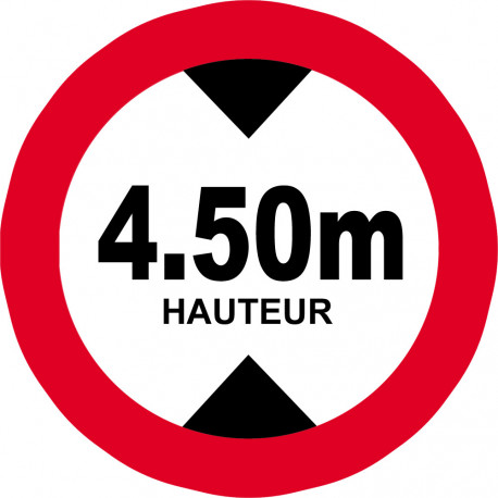 hauteur de passage maximum 4,50m - 20cm - Sticker/autocollant