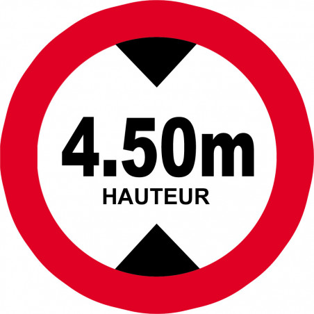 hauteur de passage maximum 4,50m - 5cm - Sticker/autocollant