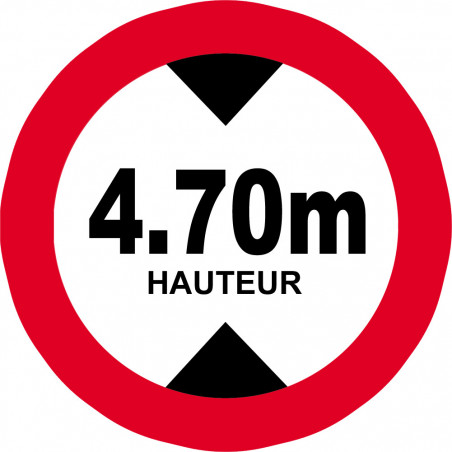 hauteur de passage maximum 4,70m - 15cm - Sticker/autocollant