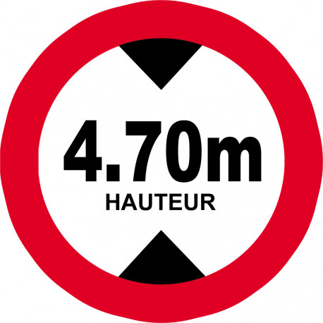 hauteur de passage maximum 4,70m - 5cm - Sticker/autocollant