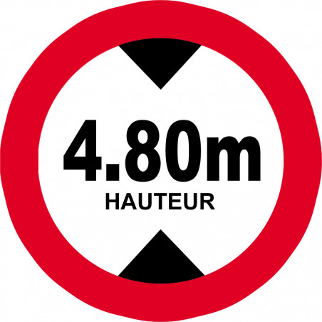 hauteur de passage maximum 4,80m - 15cm - Sticker/autocollant