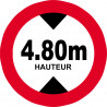 hauteur de passage maximum 4,80m - 15cm - Sticker/autocollant