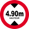 hauteur de passage maximum 4,90m - 5cm - Sticker/autocollant