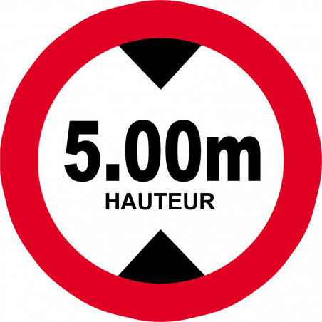 hauteur de passage maximum 5m - 15cm - Sticker/autocollant