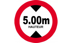 hauteur de passage maximum 5m - 20cm - Sticker/autocollant