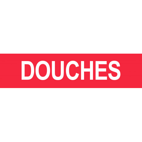 DOUCHES rouge - 29x7cm - Sticker/autocollant