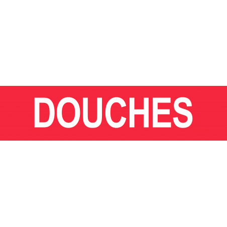 DOUCHES rouge - 29x7cm - Sticker/autocollant