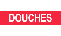 DOUCHES rouge - 15x3.5cm - Sticker/autocollant