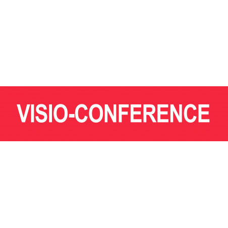 VISIO-CONFERENCE rouge - 29x7cm - Sticker/autocollant