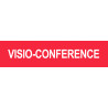 VISIO-CONFERENCE rouge - 29x7cm - Sticker/autocollant