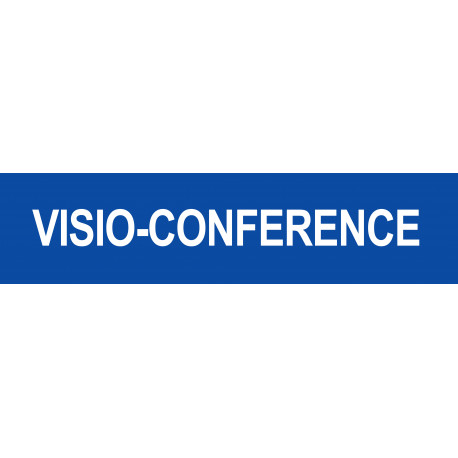 VISIO-CONFERENCE bleu - 15x3.5cm - Sticker/autocollant