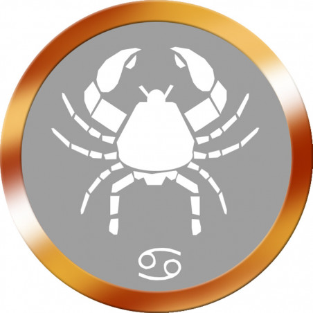 signe zodiaque scorpion rond doré - 8cm - Sticker/autocollant