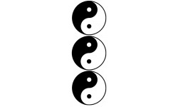 YIN YANG classique - 3 stickers de 9,5 cm - Sticker/autocollant