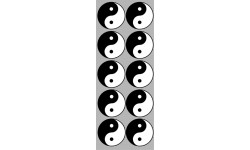 YIN YANG classique - 10 stickers de 5cm - Sticker/autocollant