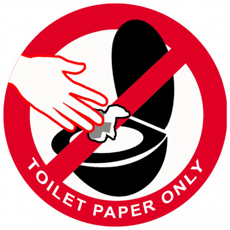 TOILET PAPER ONLY - 5cm - Sticker/autocollant