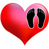 coeur Pieds noirs - 11,5x10cm - Sticker/autocollant