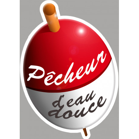 bouchon pêcheur d'eau douce - 5x3.5cm - Sticker/autocollant