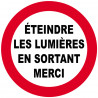 éteindre les lumières en sortant - 15cm - Sticker/autocollant