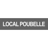 LOCAL POUBELLE GRIS - 15x3.5cm - Sticker/autocollant