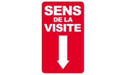 sens de la visite flèche bas - 25x15cm - Sticker/autocollant