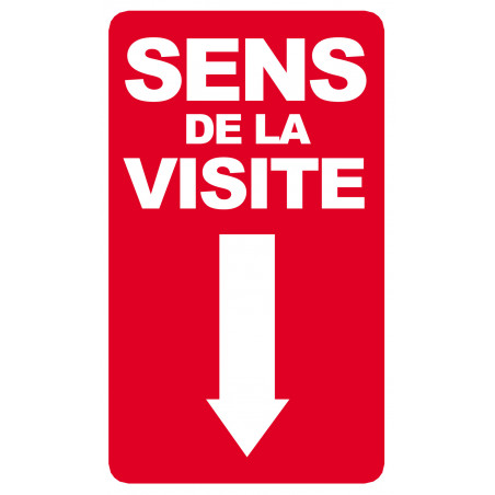 sens de la visite flèche bas - 25x15cm - Sticker/autocollant