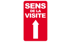 sens de la visite flèche haut - 25x15cm - Sticker/autocollant