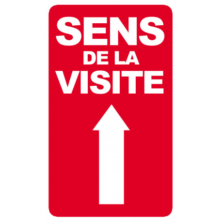 sens de la visite flèche haut - 25x15cm - Sticker/autocollant