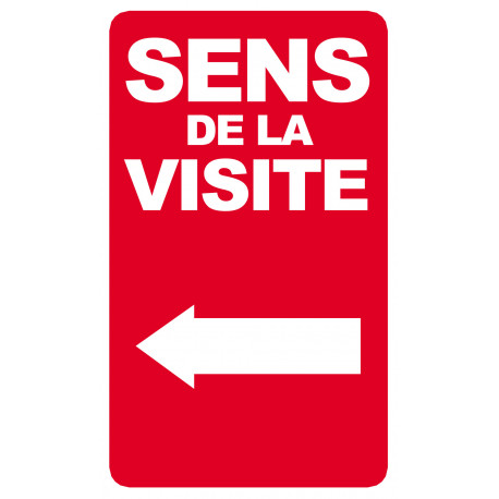 sens de la visite flèche gauche - 25x15cm - Sticker/autocollant